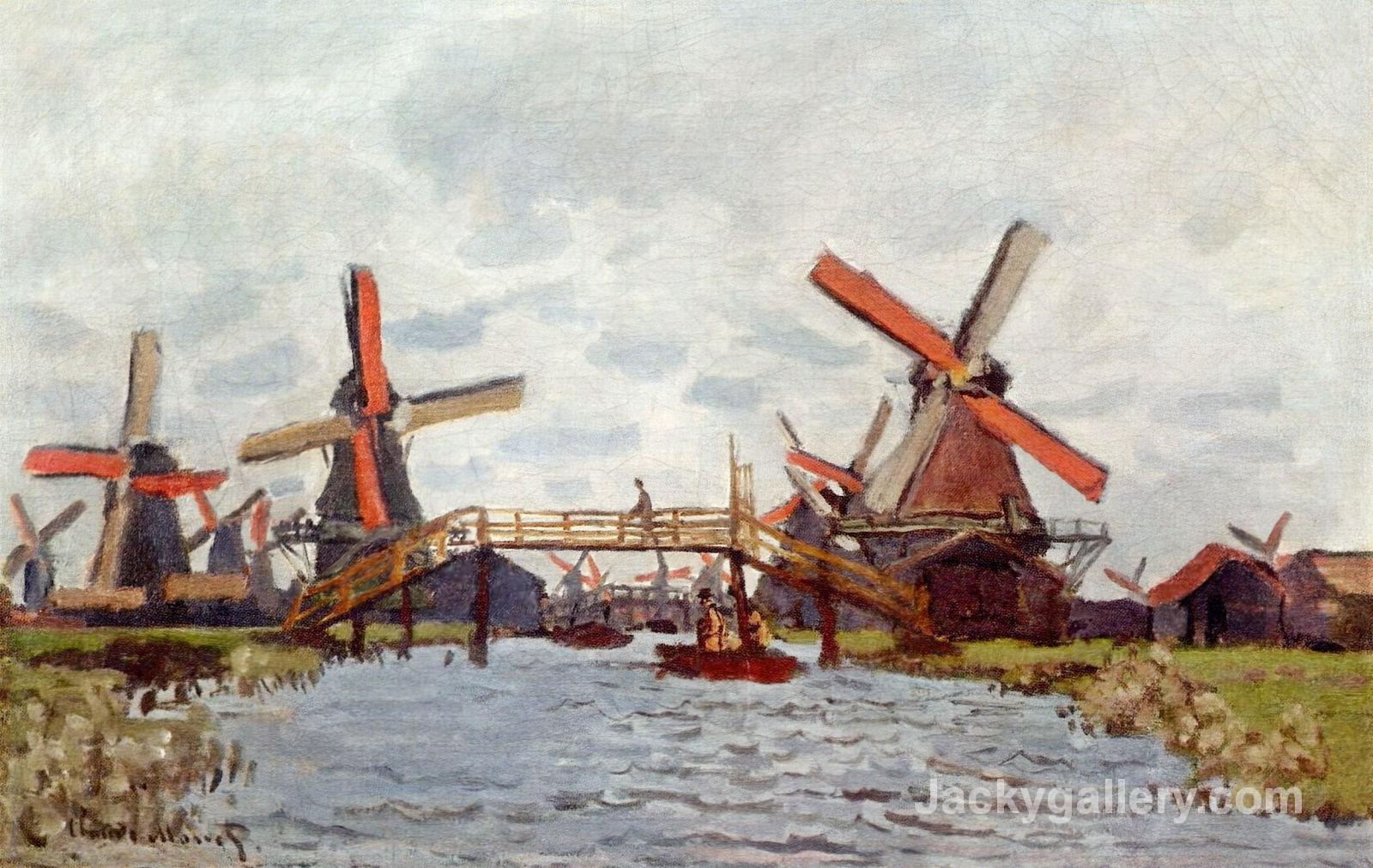 Windmills near Zaandam by Claude Monet paintings reproduction